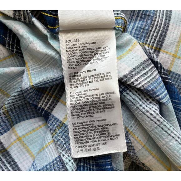 Marmot Mens XXL Blue Plaid Short Sleeve Button Up Shirt Lightweight Spring Navy - Picture 9 of 9